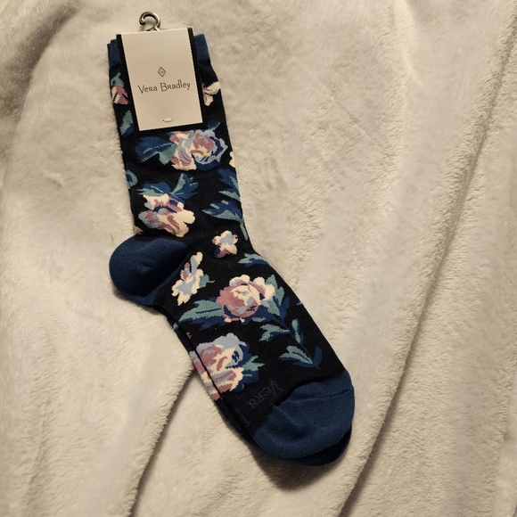 Vera Bradley Accessories - Vera Bradley Navy Garden Crew Socks